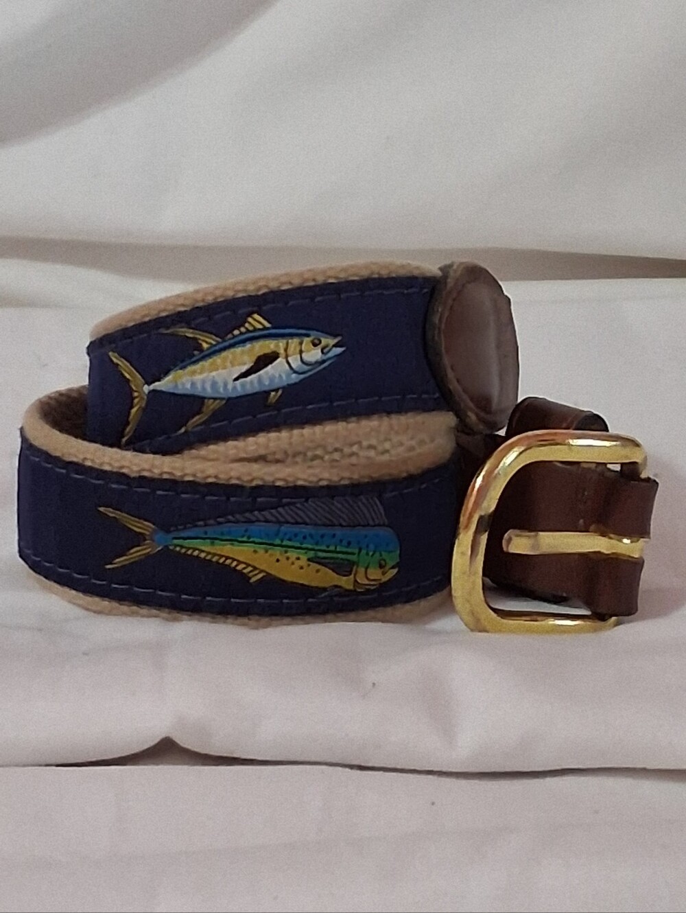 Toddlers  Zep-Pro Leather Canvas Yellowfin Tuna Chase Ribbon Belt